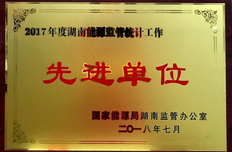 2017年度湖南能源監(jiān)管統(tǒng)計工作先進(jìn)單位